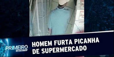 Homem furta pedaços de picanha em supermercado de MG | Primeiro Impacto (21/08/19)